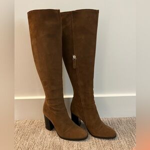 Zara brown suede boots- block heel
